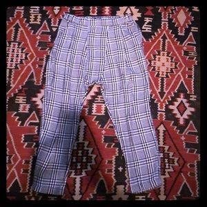 Plaid pattern harem pant